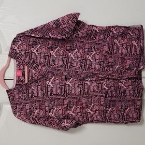 Breast cancer awareness scrub top